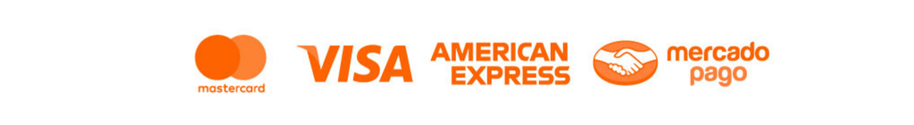 Mastercard, visa, american express, mercado pago