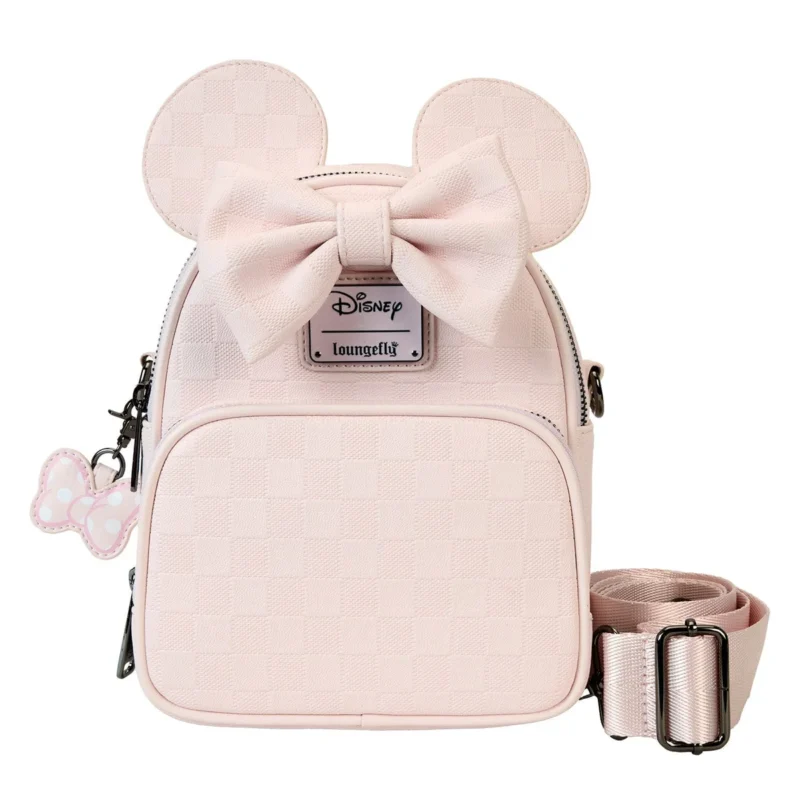 Loungefly Disney Minnie Ear Checkerboard Convertible Crossbody