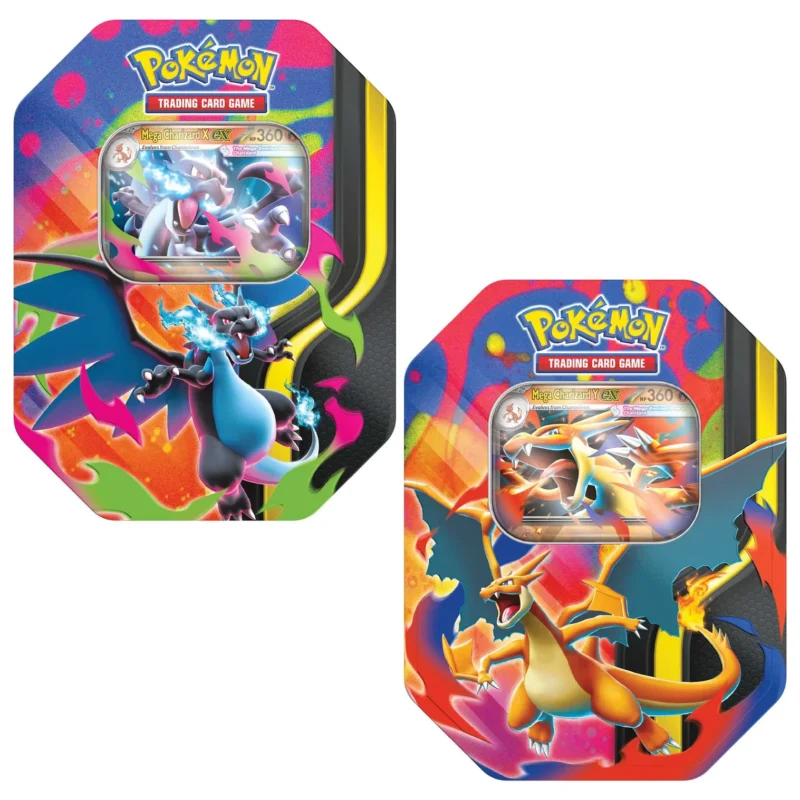 Pokémon TCG: Mega Charizard Tin INGLÉS (se venden juntas)