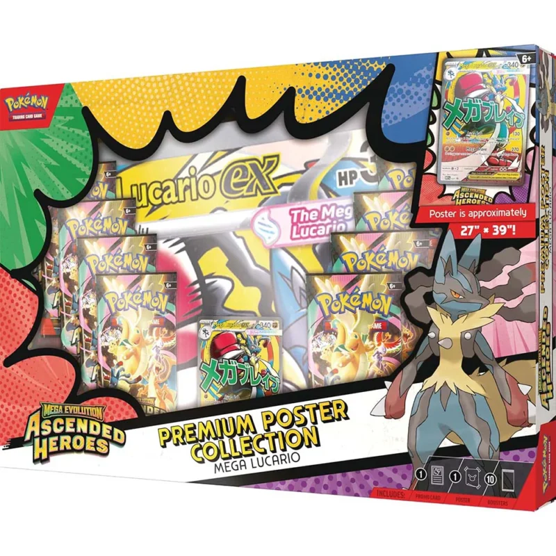 Pokémon TCG: Ascended Heroes Premium Poster Collection Lucario EX INGLÉS